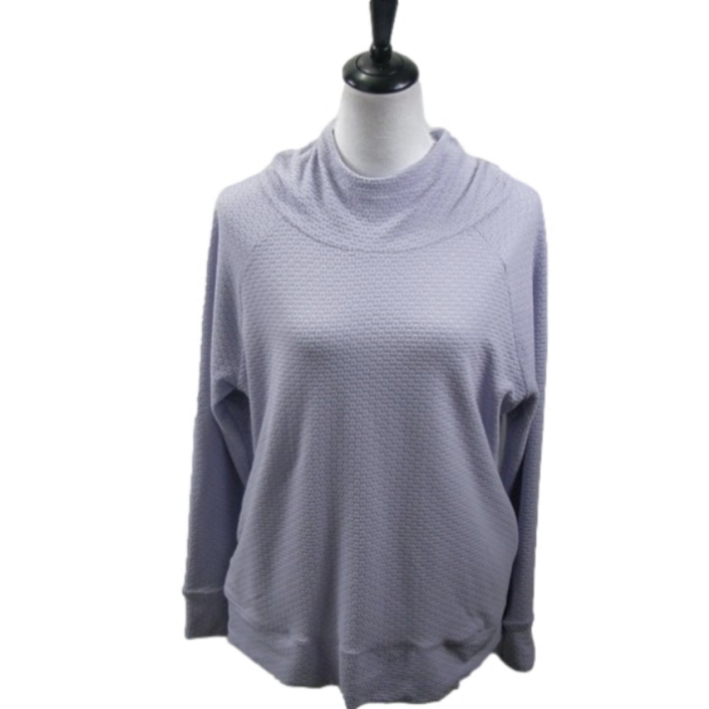 MTA Sport Lilac Textured Mock Neck Hoodie Size Medium